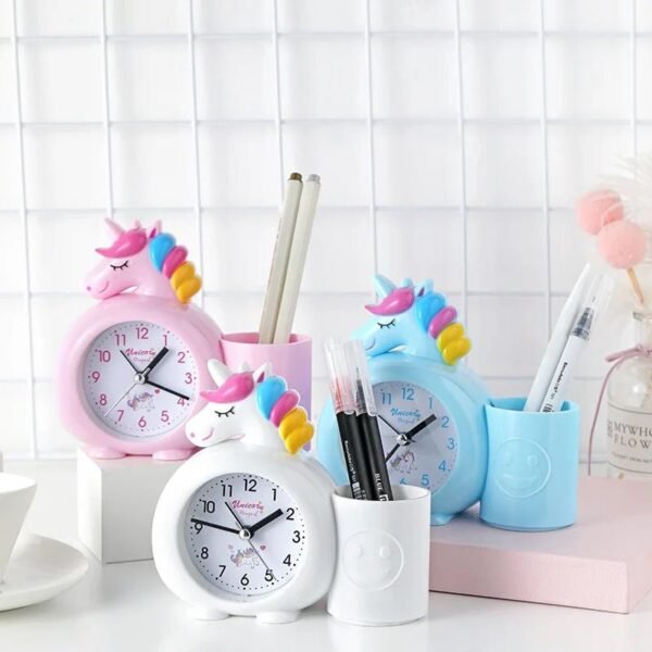 Unicorn Alarm Clock with Pen Stand