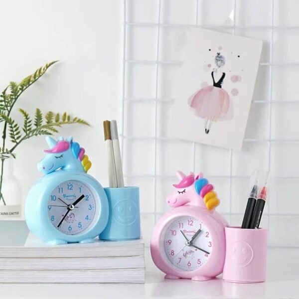 Unicorn Alarm Clock with Pen Stand - Image 2