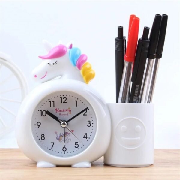 Unicorn Alarm Clock with Pen Stand - Image 4