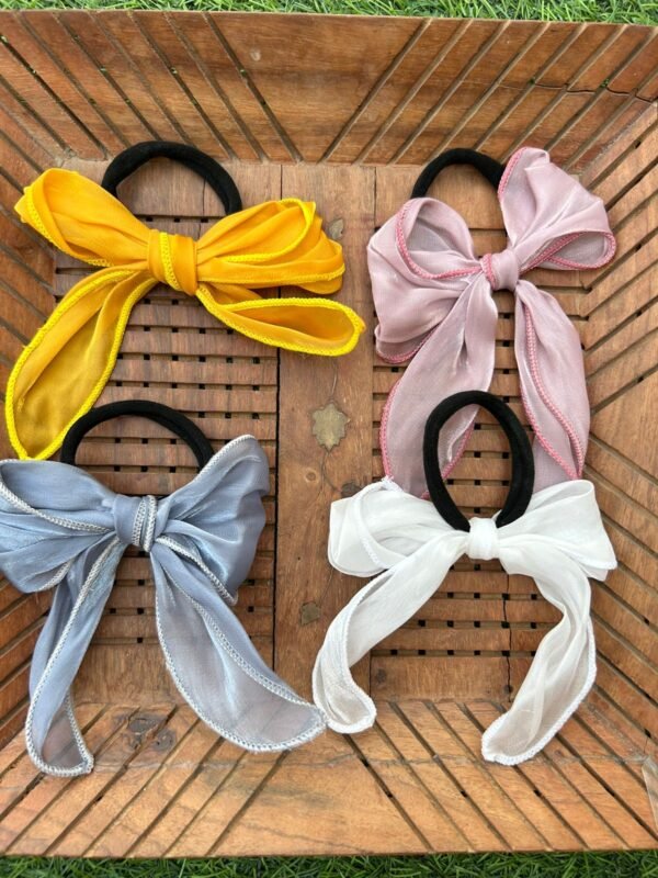 Organza Tail Bow Rubberband - Image 2