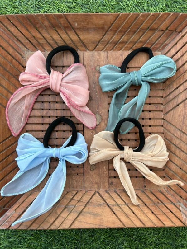 Organza Tail Bow Rubberband - Image 3