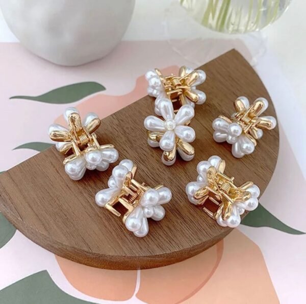 Pearl Flower Hair Claw Pair