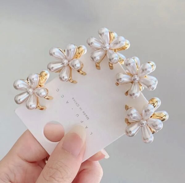 Pearl Flower Hair Claw Pair - Image 2