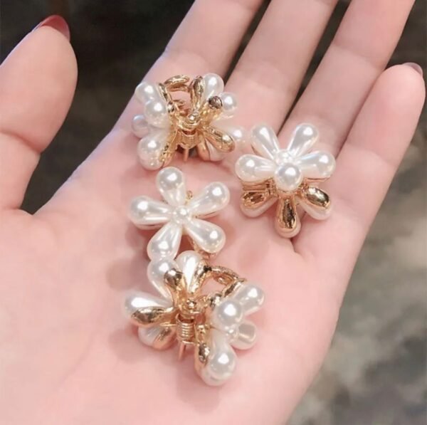 Pearl Flower Hair Claw Pair - Image 3