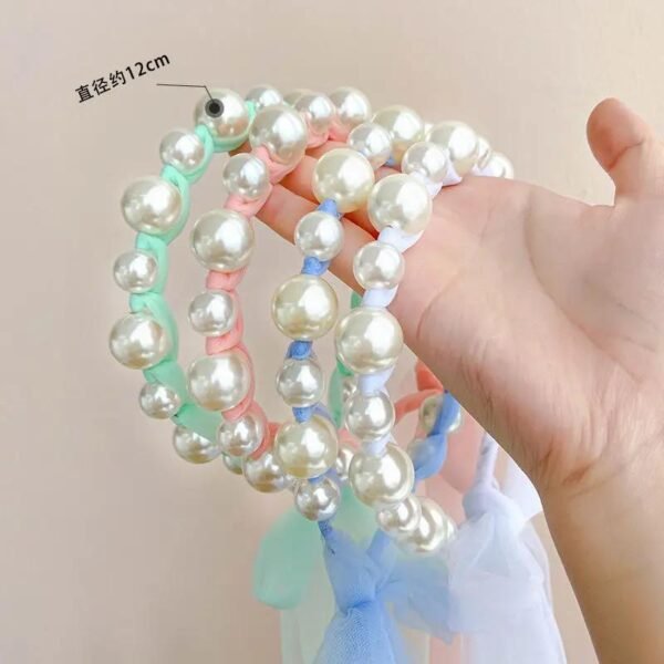 Korean Pearl Ribbon Hairband - Image 5