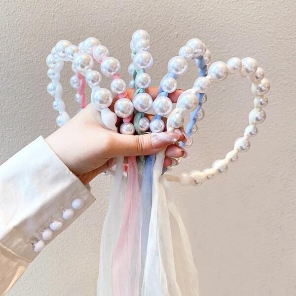 Korean Pearl Ribbon Hairband - Image 7