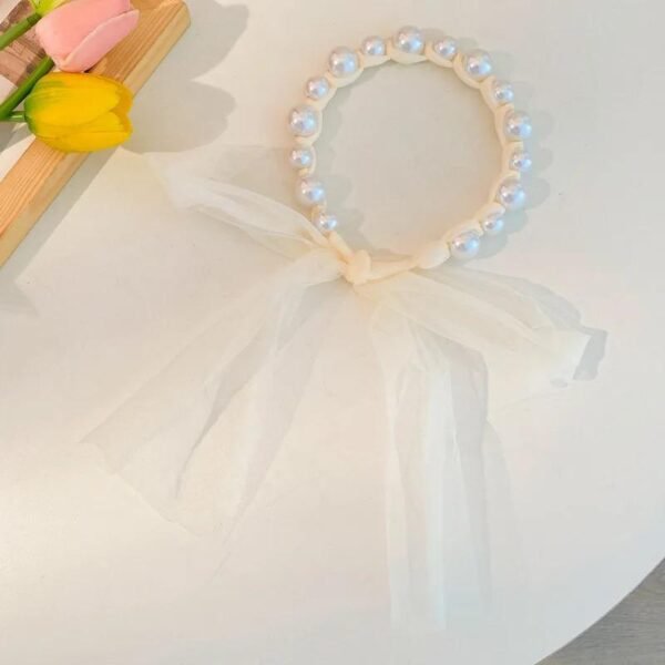 Korean Pearl Ribbon Hairband - Image 11