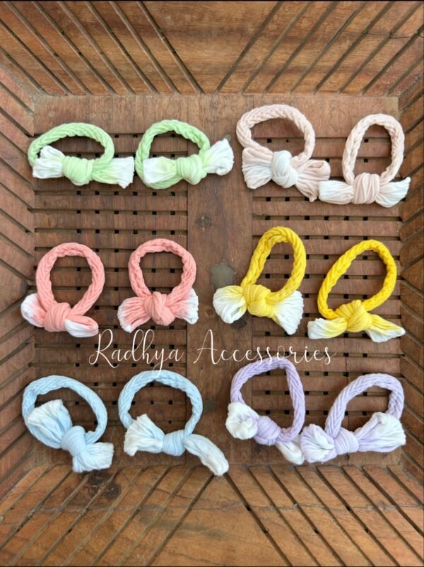 Tie n dye Bow Rubberband Set