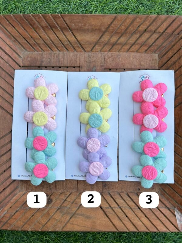 Flower Hair Clips Card