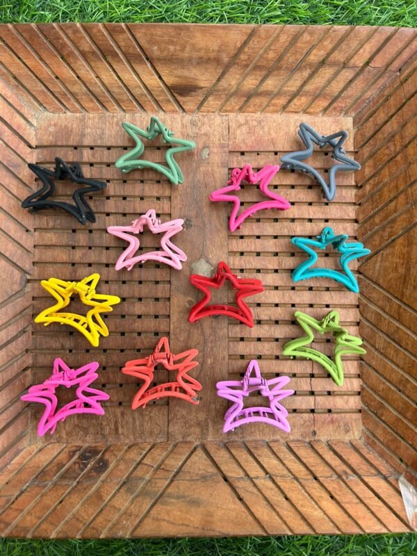 Star shaped Matte Metal Clawclip (3.5 )