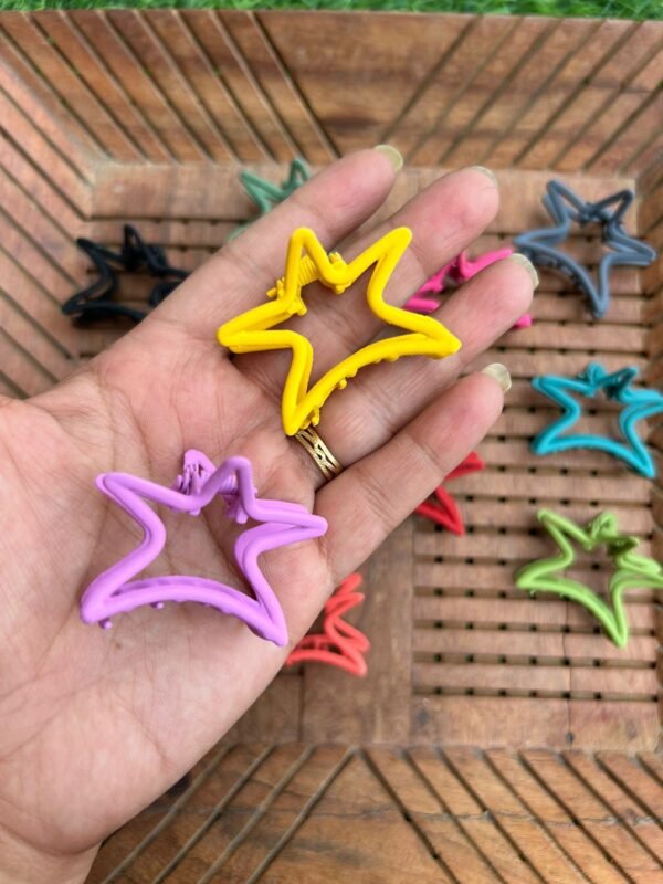 Star shaped Matte Metal Clawclip (3.5 ) - Image 2