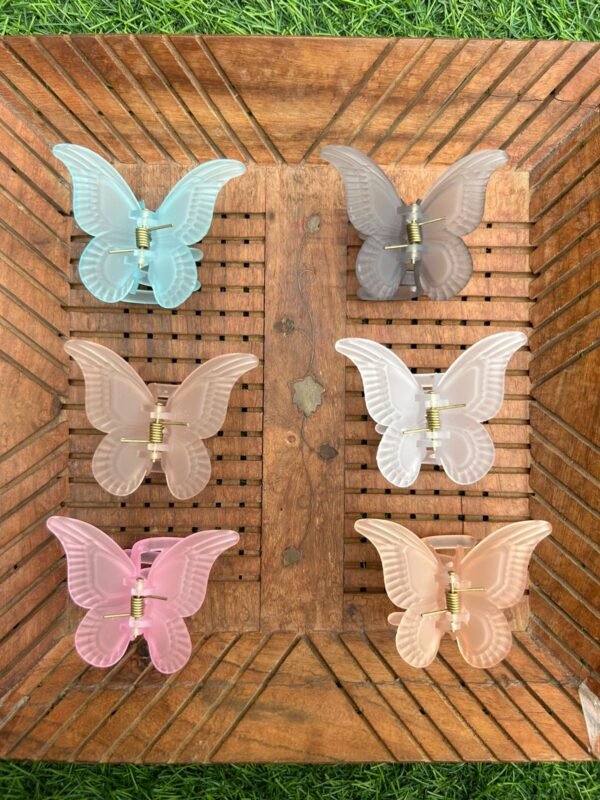 Patterned Matte Butterfly Clawclip