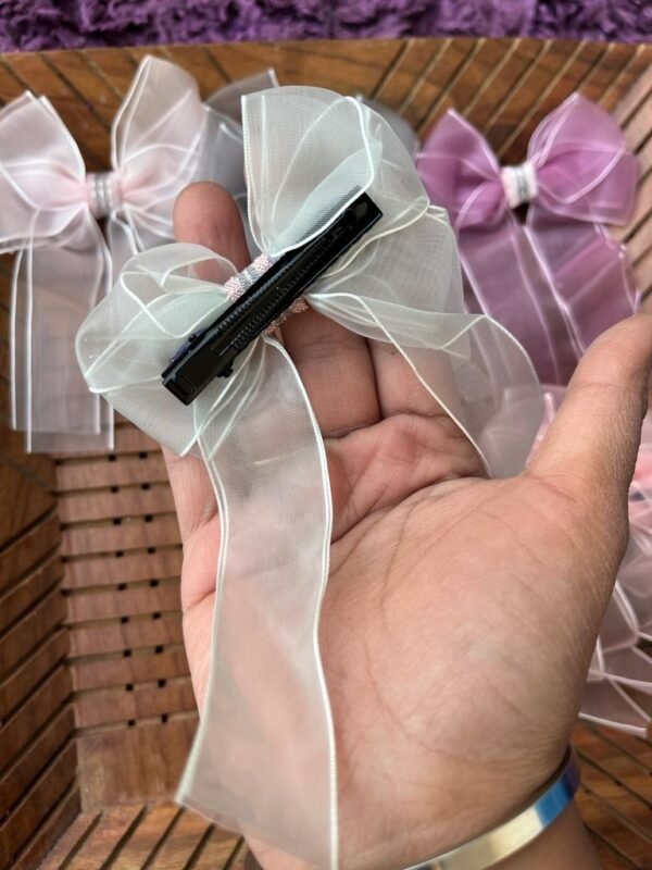 Organza Tail Bow Clip - Image 3