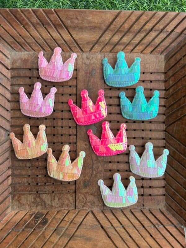 Holographic Crown Hair Clip Pair