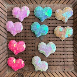 Holographic Heart Hair Clip Pair