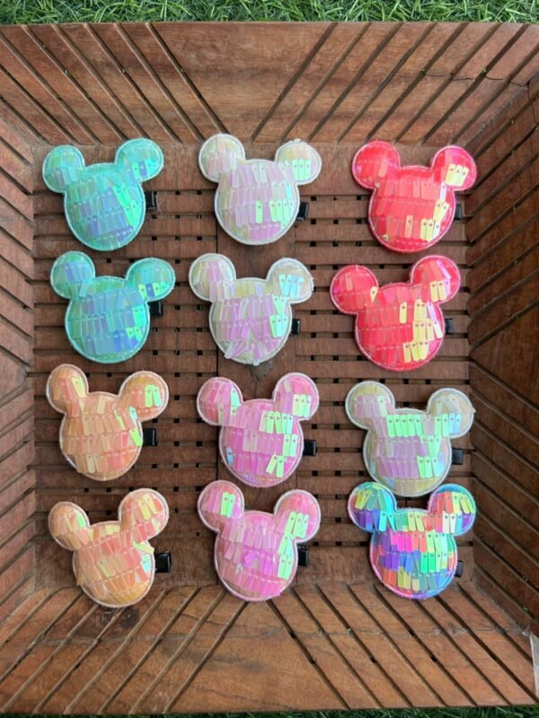 Holographic Teddy Hair Clip Pair