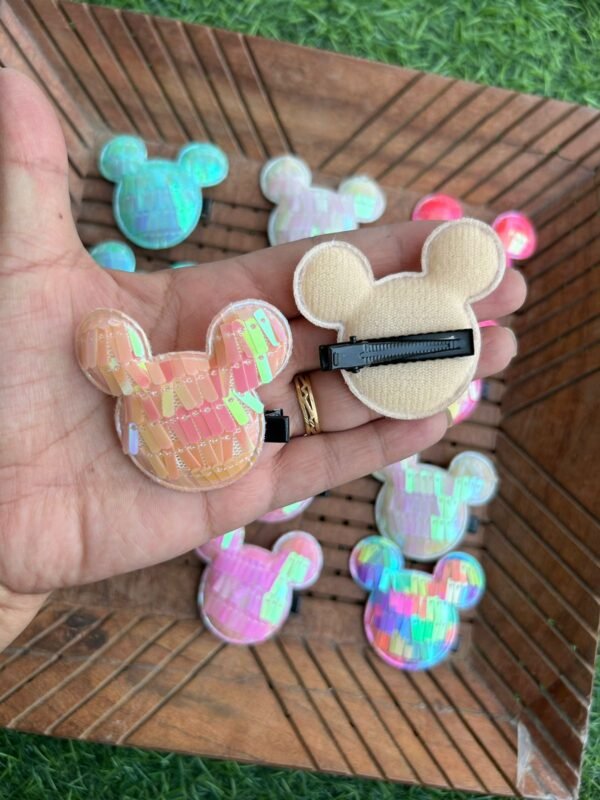 Holographic Teddy Hair Clip Pair - Image 2