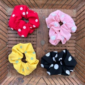 Polka Dot Cotton Scrunchies