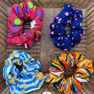 Cotton Printed Large Scrunchies (Set of 4)