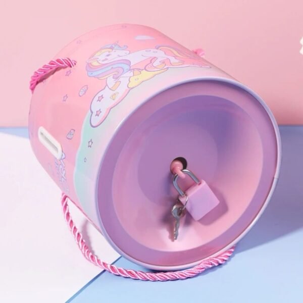 New Round Themed Piggy Bank with Lock - Image 5