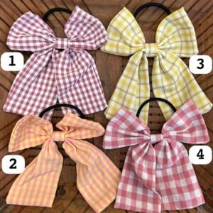 Cotton Checked Bow Rubberband