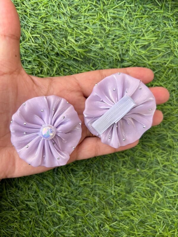 Round Flower hair Clip pair - Image 3