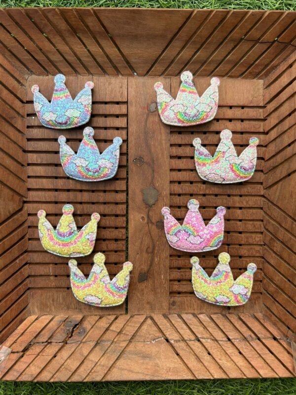 Crinkle Rainbow Crown Hair Clip Pair