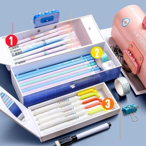 Suitcase Style Large Capacity Pencil Box - Image 7