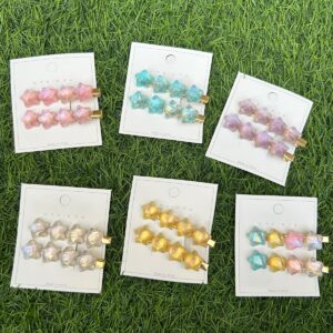 Glittery Star Hair Clip Pair