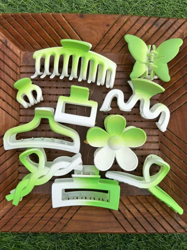 Green Gradient Clawclip Combo (10 pcs)