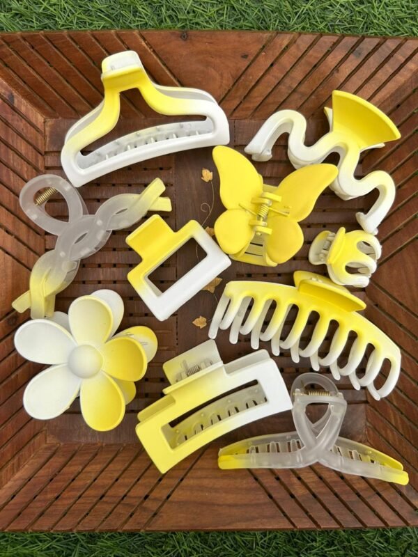 Yellow Gradient Clawclip Combo (10 pcs)