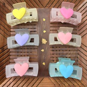 Frosted Matte Heart Clawclip (8 cm)