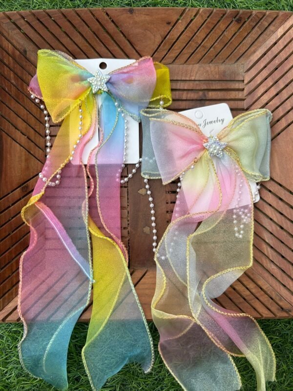 Colorful Tail Bow Clip - Image 4