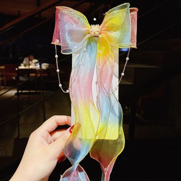 Colorful Tail Bow Clip