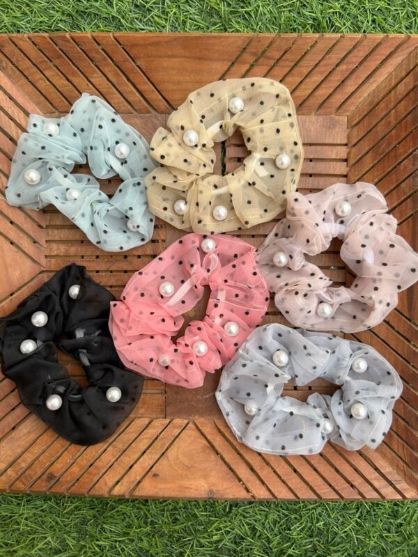 Pearl Organza Scrunchies ( Pack of 2)