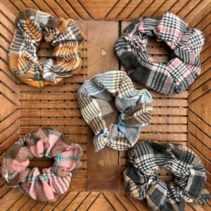 Check Cotton Scrunchies (Pack of 2)