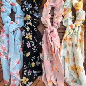 Chiffon Floral Tail Scrunchy
