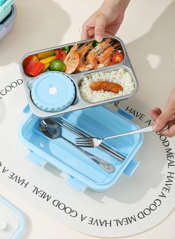 Bento 3 Grid Stainless Steel Lunch box - Image 3