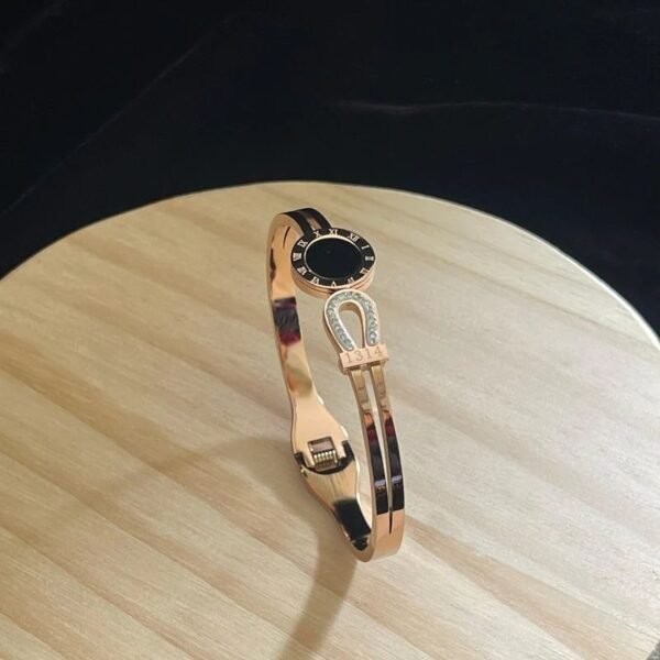 Roman numerals Rose Gold Anti Tarnish Stainless Steel Bracelet - Image 3