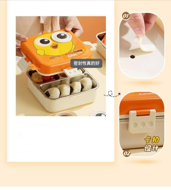 Tweety Bento Stainless Steel 3 Grid Lunch Box - Image 12