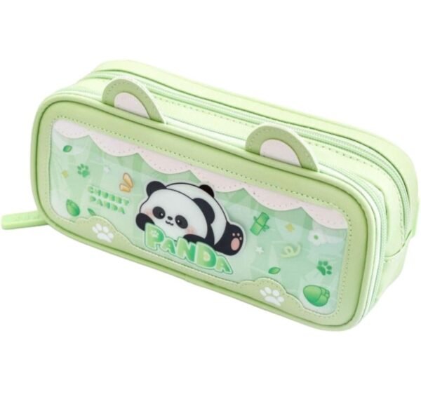 Panda theme Large Capacity Double layer Pencil Pouch