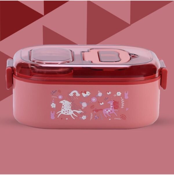 Unicorn Bento Stainless Steel Lunch Box (Red)