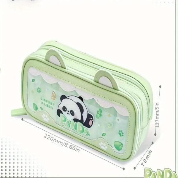 Panda theme Large Capacity Double layer Pencil Pouch - Image 7