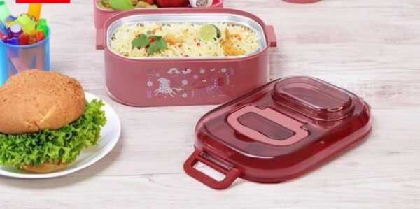 Unicorn Bento Stainless Steel Lunch Box (Red) - Image 4