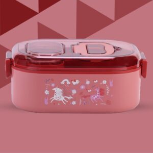 Unicorn Bento Stainless Steel Lunch Box (Red)