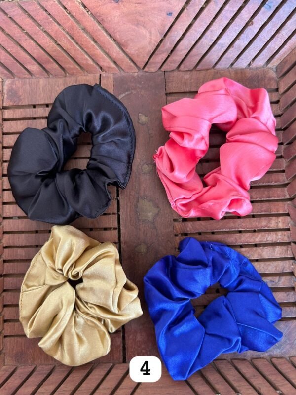 Satin Scrunchies Combo (Set of 4) - Image 4