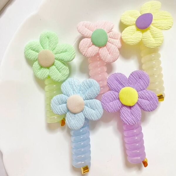 Pastel Flower Spiral Hairties - Image 3