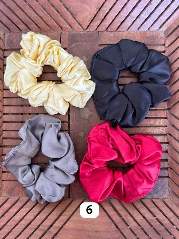 Satin Scrunchies Combo (Set of 4) - Image 6