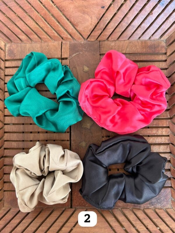 Satin Scrunchies Combo (Set of 4) - Image 2