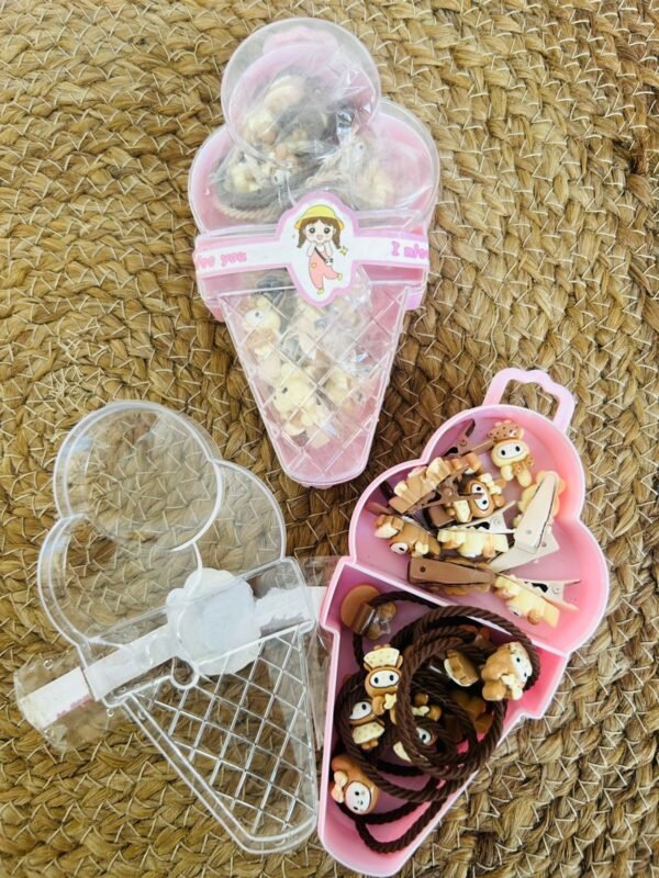 Coffee hair clips & hairties Ice cream combo (bands & clips)